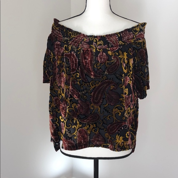 Bella Vere Tops - Belle Vere Velvet Off Shoulder Blouse, Large